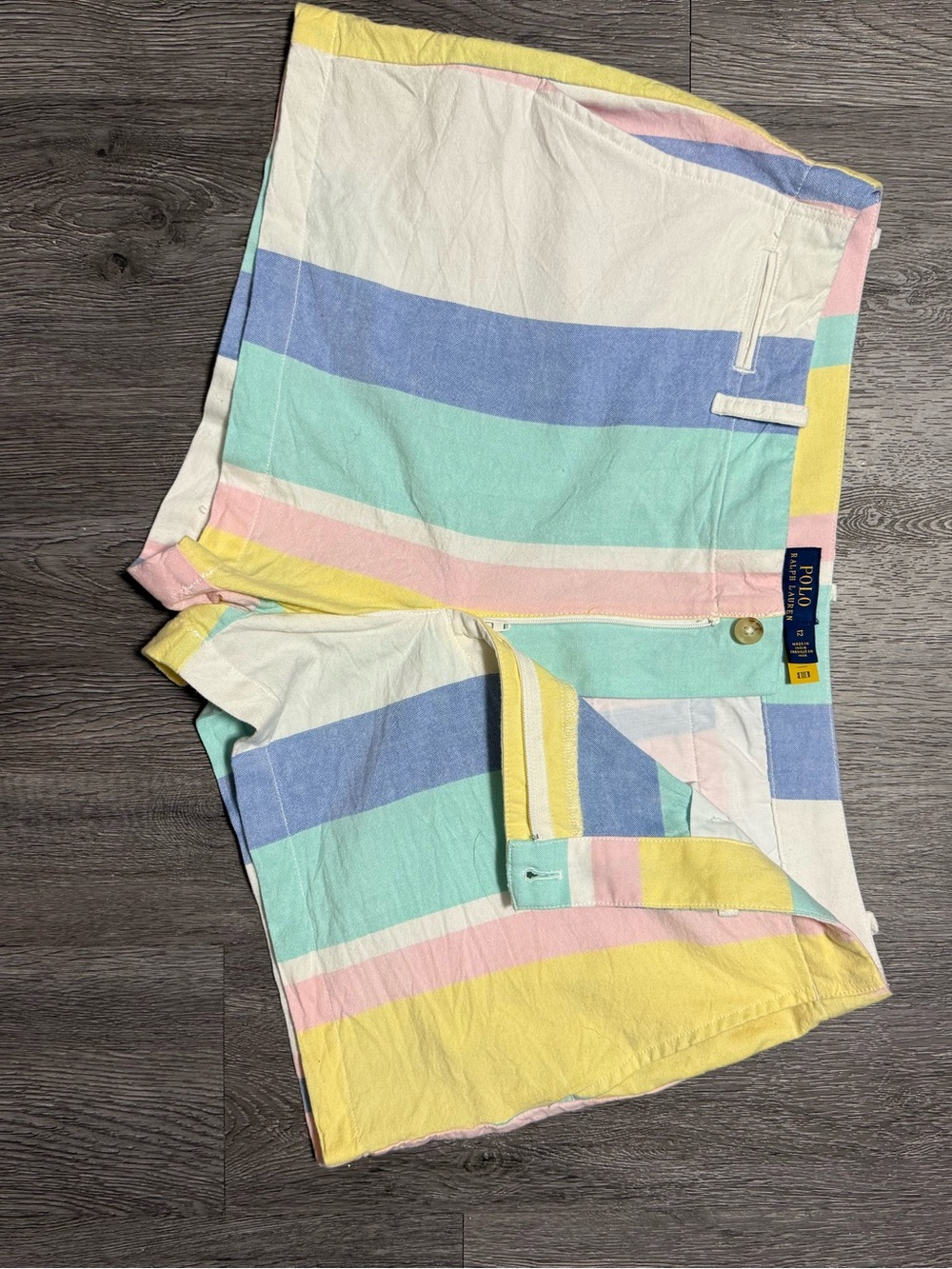 Multi-Striped Pastel Ralf Lauren Cotton Shorts